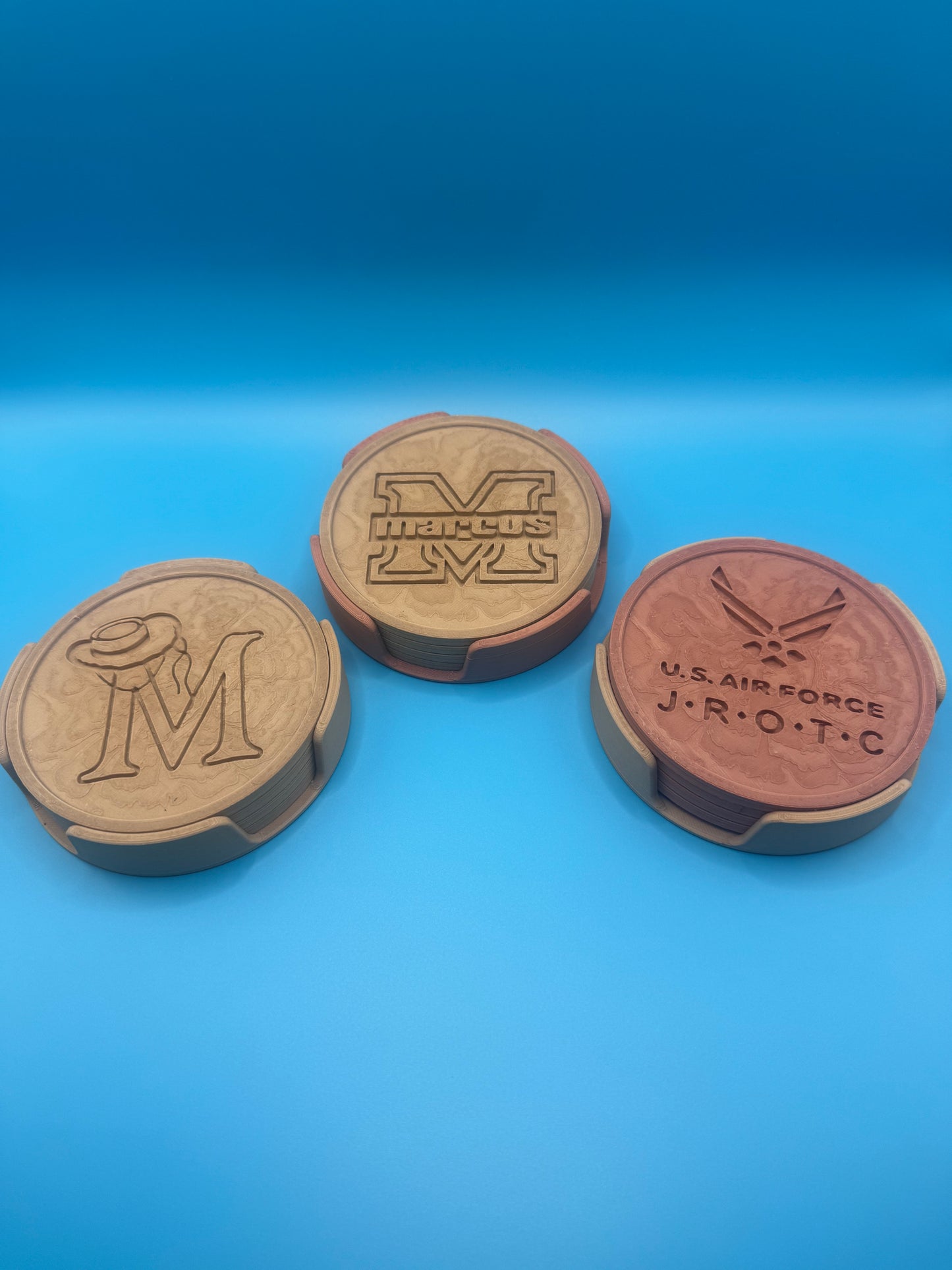 Custom 3D Printed Coaster Set W/stand