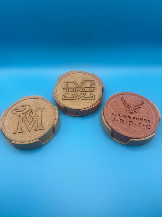 Custom 3D Printed Coaster Set W/stand