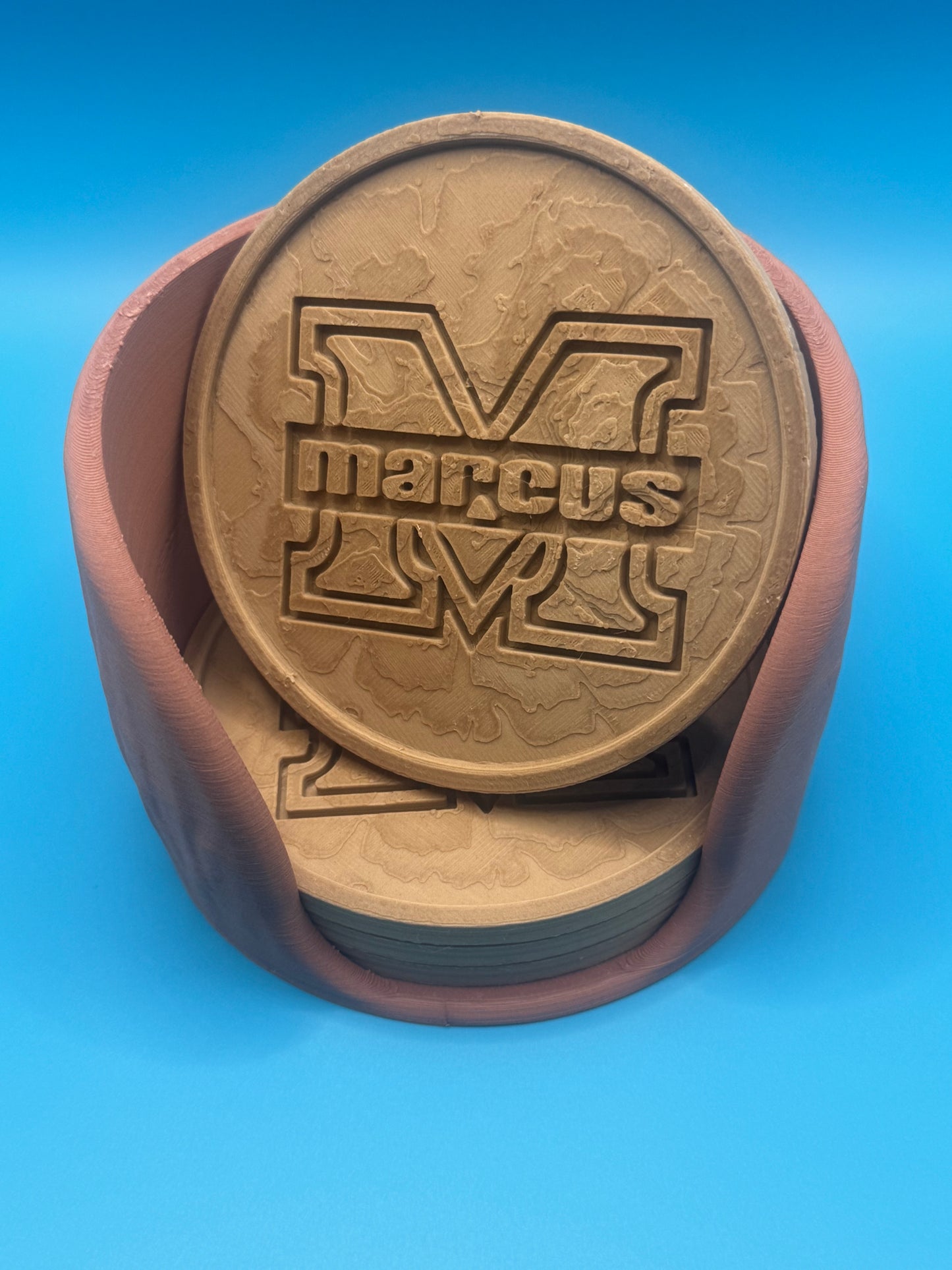 Custom 3D Printed Coaster Set W/stand